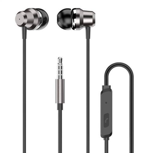 Dudao fülbe helyezhető fülhallgató 3,5 mm-es mini jack fülhallgató távirányítóval ezüst (X10 Pro ezüst)