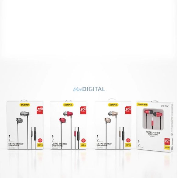 Dudao X2Pro vezetékes fülhallgató 3,5 mm-es mini jack csatlakozóval - szürke