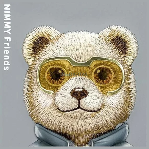 Nimmy Cool&Cute 2.0 medve mintás tok iPhone 15 Pro – szürke