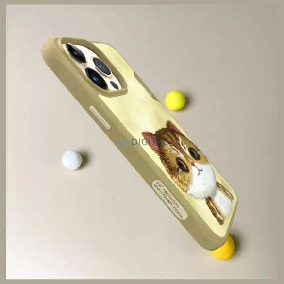 Nimmy Big Eyed Pet 2.0 macskás tok iPhone 15 Pro – zöld