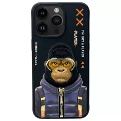   Nimmy Cool&Cute 2.0 majom mintás tok iPhone 15 Pro – fekete