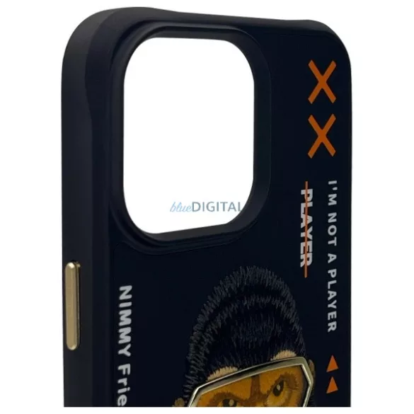Nimmy Cool&Cute 2.0 majom mintás tok iPhone 15 Pro – fekete