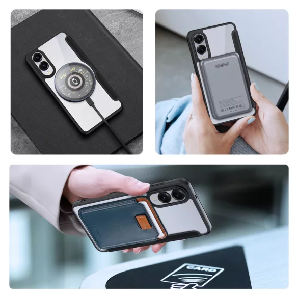 Dux Ducis Skin X Pro MagSafe-kompatibilis könyvtok Samsung Galaxy S25 Edge - fekete