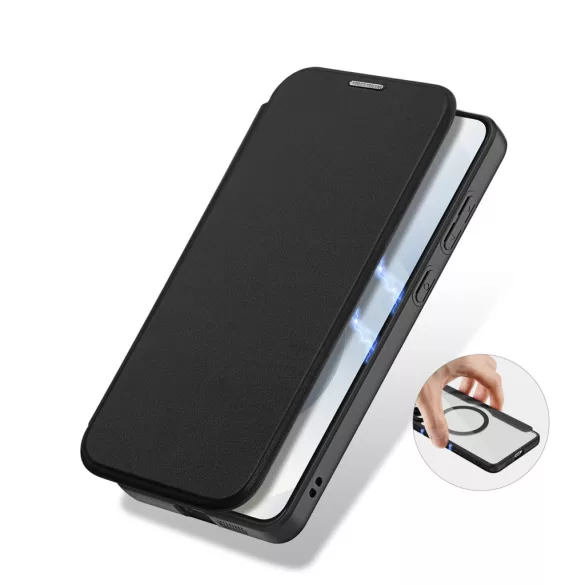 Dux Ducis Skin X Pro MagSafe-kompatibilis könyvtok Samsung Galaxy S25 Edge - fekete