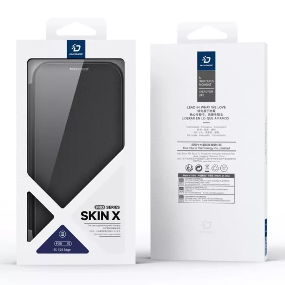 Dux Ducis Skin X Pro MagSafe-kompatibilis könyvtok Samsung Galaxy S25 Edge - fekete