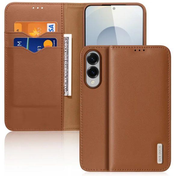 Dux Ducis Hivo könyvtok Samsung Galaxy S25 Edge - barna