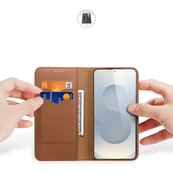 Dux Ducis Hivo könyvtok Samsung Galaxy S25 Edge - barna