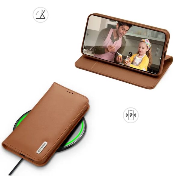 Dux Ducis Hivo könyvtok Samsung Galaxy S25 Edge - barna