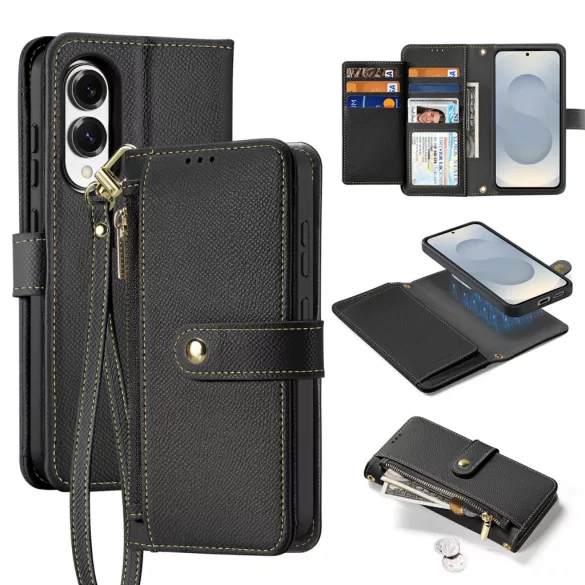 Dux Ducis Lava MagSafe-kompatibilis könyvtok Samsung Galaxy S25 Edge - fekete