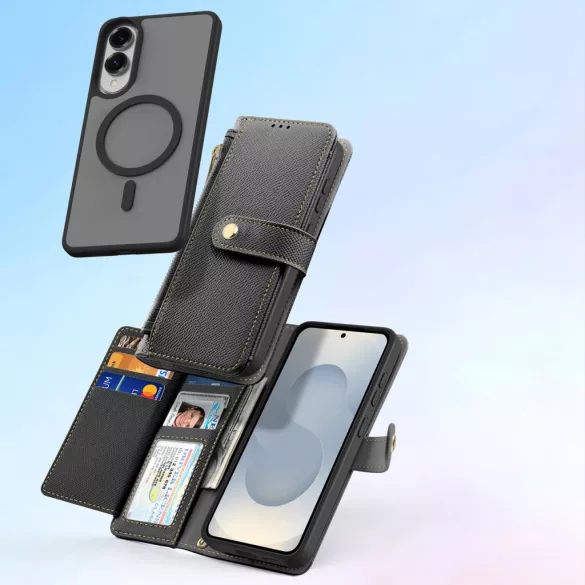 Dux Ducis Lava MagSafe-kompatibilis könyvtok Samsung Galaxy S25 Edge - fekete