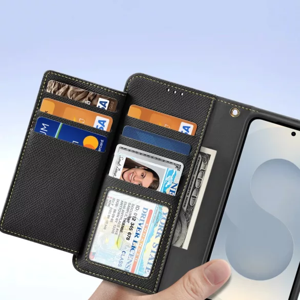 Dux Ducis Lava MagSafe-kompatibilis könyvtok Samsung Galaxy S25 Edge - fekete