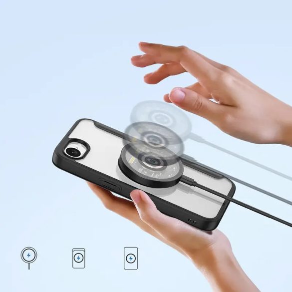 Dux Ducis Skin X Pro MagSafe-kompatibilis könyvtok iPhone 16e - fekete