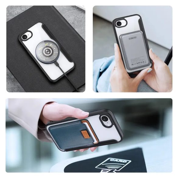 Dux Ducis Skin X Pro MagSafe-kompatibilis könyvtok iPhone 16e - fekete