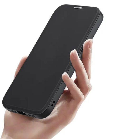 Dux Ducis Skin X Pro MagSafe-kompatibilis könyvtok iPhone 16e - fekete