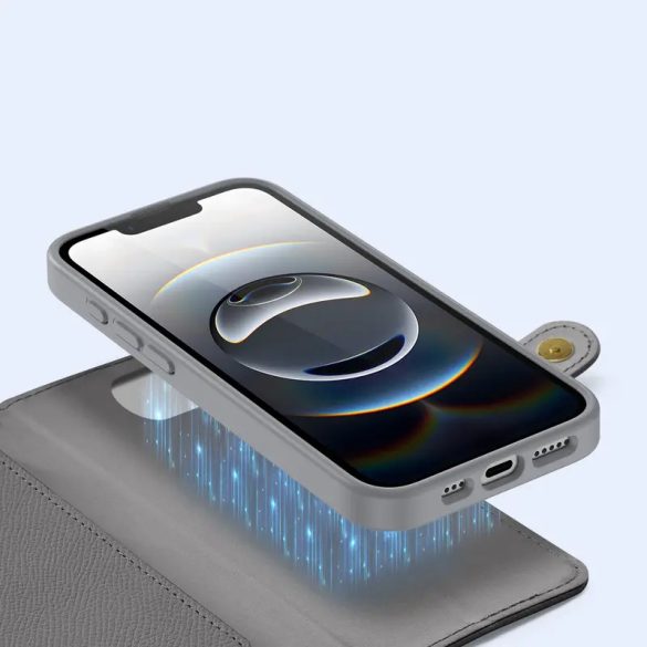 Dux Ducis Lawa MagSafe-kompatibilis könyvtok iPhone 16e - szürke