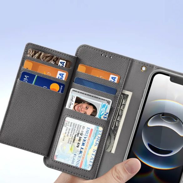 Dux Ducis Lawa MagSafe-kompatibilis könyvtok iPhone 16e - szürke