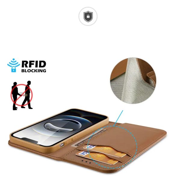 Dux Ducis Hivo könyvtok iPhone 16e - barna