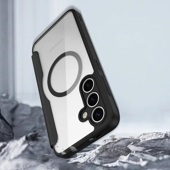 Dux Ducis Skin X Pro MagSafe-kompatibilis könyvtok Samsung Galaxy S25 Plus - fekete