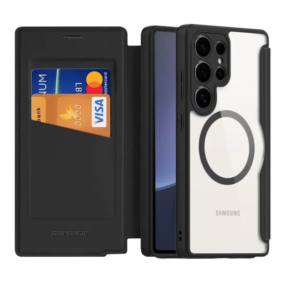 Dux Ducis Skin X Pro MagSafe-kompatibilis könyvtok Samsung Galaxy S25 Ultra - fekete