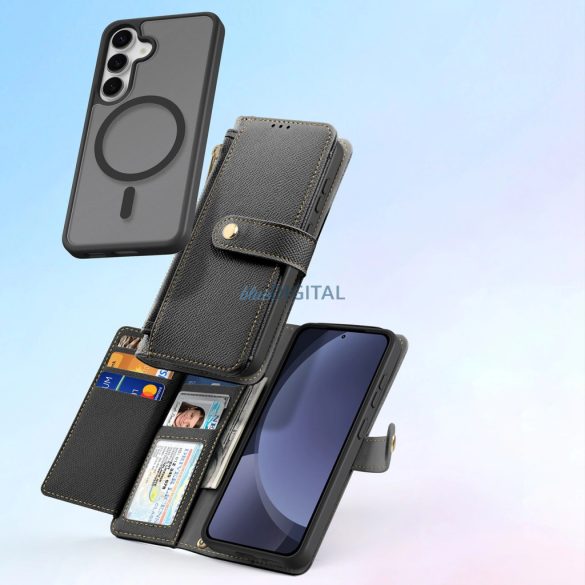 Dux Ducis Lawa MagSafe-kompatibilis könyvtok Samsung Galaxy S25 - fekete