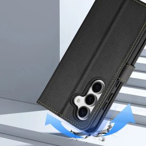 Dux Ducis Lawa MagSafe-kompatibilis könyvtok Samsung Galaxy S25 Plus - fekete