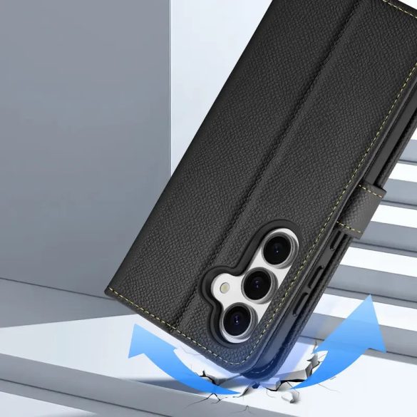 Dux Ducis Lawa MagSafe-kompatibilis könyvtok Samsung Galaxy S25 Plus - fekete