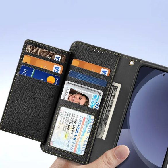 Dux Ducis Lawa MagSafe-kompatibilis könyvtok Samsung Galaxy S25 Plus - fekete