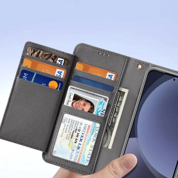 Dux Ducis Lawa MagSafe-kompatibilis könyvtok Samsung Galaxy S25 Plus - szürke