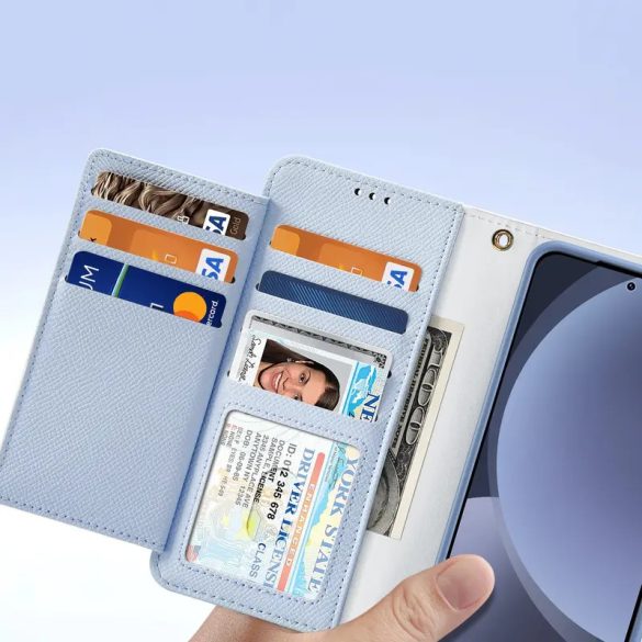 Dux Ducis Lawa MagSafe-kompatibilis könyvtok Samsung Galaxy S25 Plus - kék