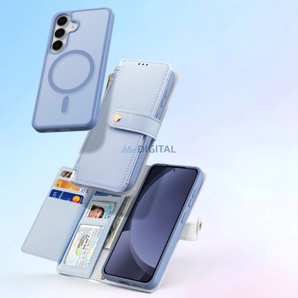 Dux Ducis Lawa MagSafe-kompatibilis könyvtok Samsung Galaxy S25 Plus - kék