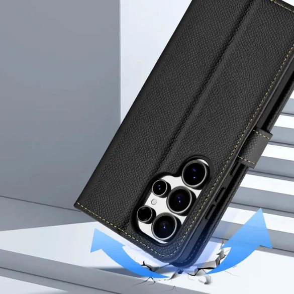 Dux Ducis Lawa MagSafe-kompatibilis könyvtok Samsung Galaxy S25 Ultra - fekete