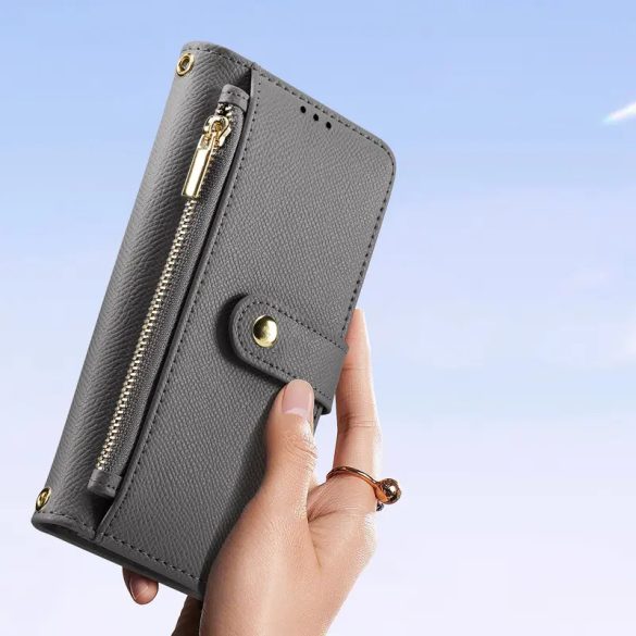 Dux Ducis Lawa MagSafe-kompatibilis könyvtok Samsung Galaxy S25 Ultra - szürke
