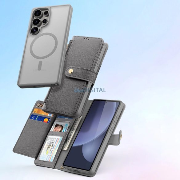 Dux Ducis Lawa MagSafe-kompatibilis könyvtok Samsung Galaxy S25 Ultra - szürke