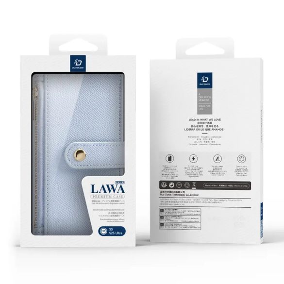 Dux Ducis Lawa MagSafe-kompatibilis könyvtok Samsung Galaxy S25 Ultra - kék