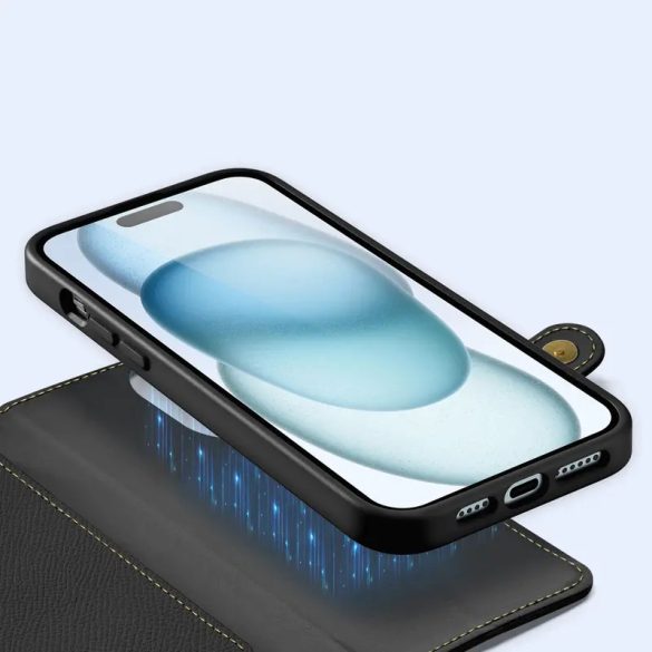 Dux Ducis Lawa könyvtok iPhone 15 - fekete