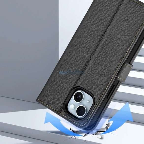 Dux Ducis Lawa könyvtok iPhone 15 - fekete