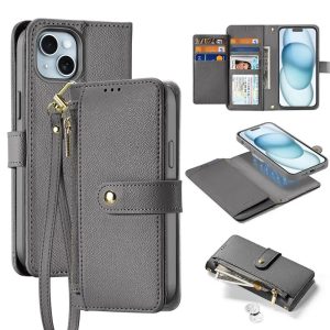 Dux Ducis Lawa könyvtok iPhone 15 - szürke