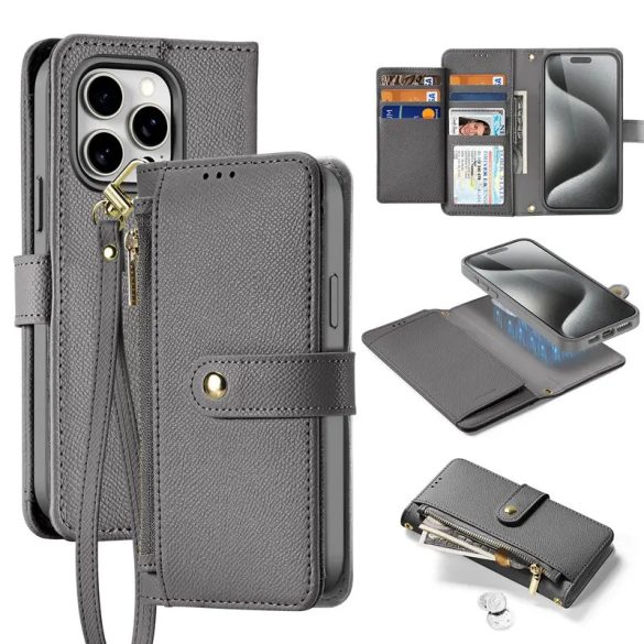 Dux Ducis Lawa könyvtok iPhone 15 Pro - szürke