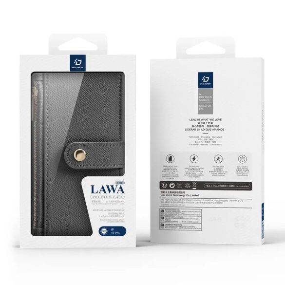 Dux Ducis Lawa könyvtok iPhone 15 Pro - szürke