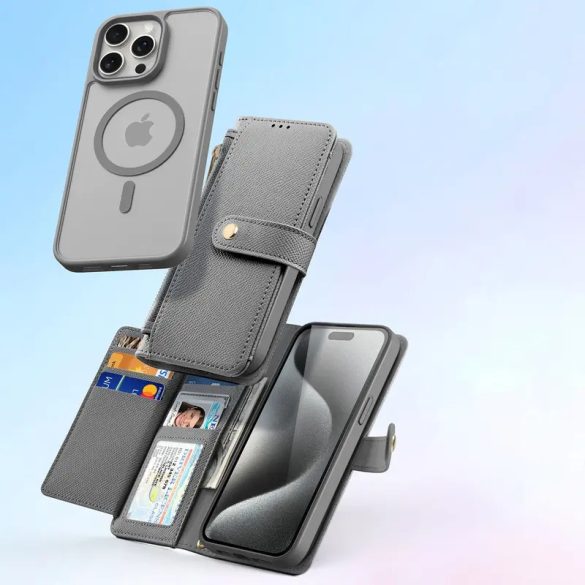 Dux Ducis Lawa könyvtok iPhone 15 Pro - szürke