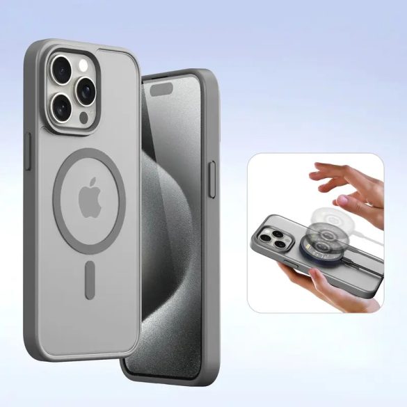 Dux Ducis Lawa könyvtok iPhone 15 Pro - szürke