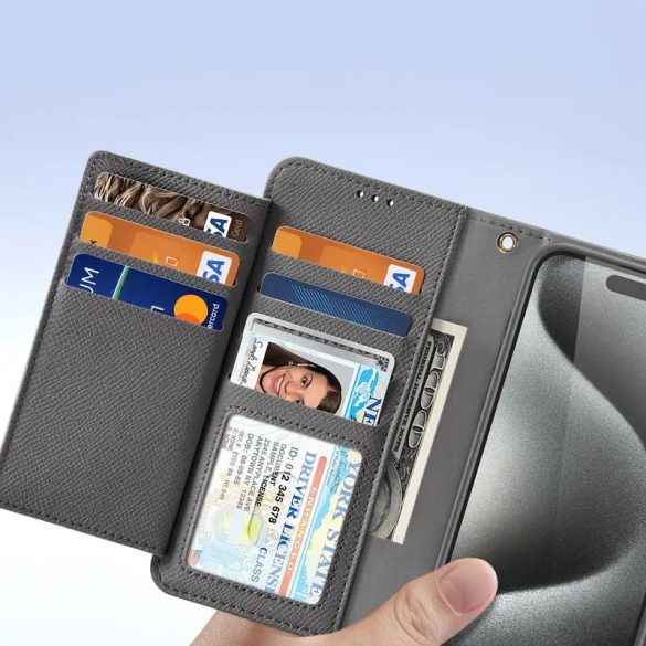 Dux Ducis Lawa könyvtok iPhone 15 Pro - szürke