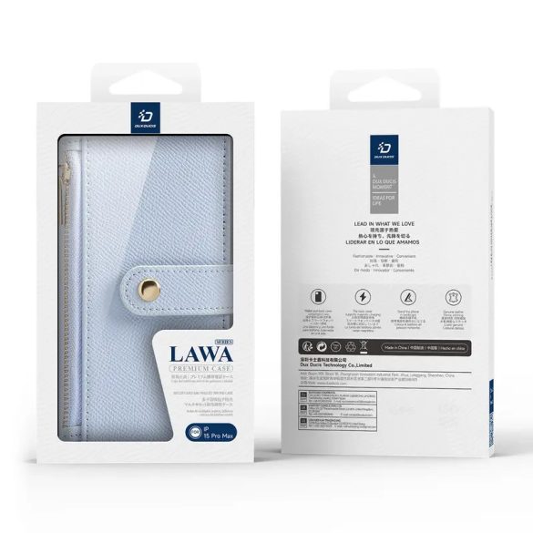 Dux Ducis Lawa könyvtok iPhone 15 Pro - kék