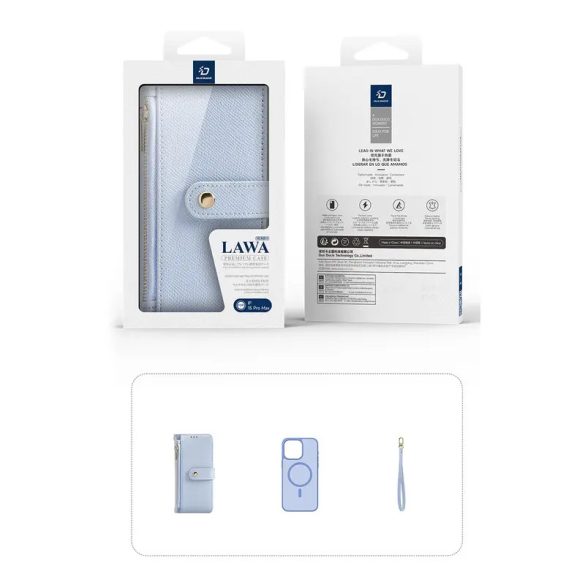 Dux Ducis Lawa könyvtok iPhone 15 Pro - kék