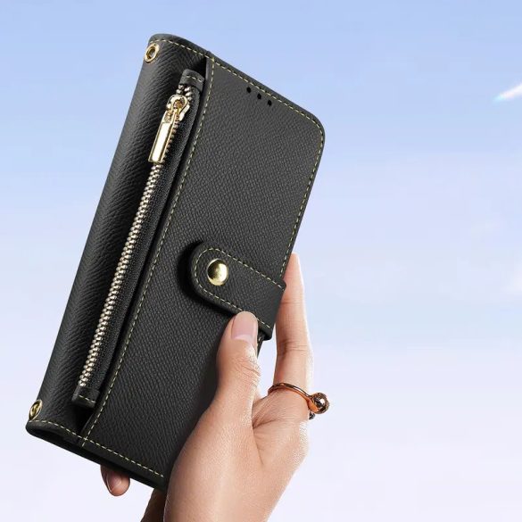 Dux Ducis Lawa könyvtok iPhone 15 Pro Max - fekete