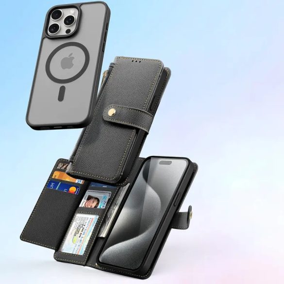 Dux Ducis Lawa könyvtok iPhone 15 Pro Max - fekete