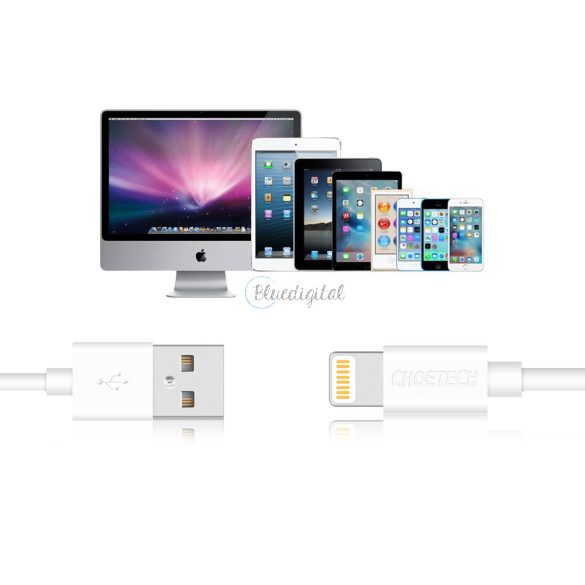 Choetech Certified USB-A kábel - Lightning MPI 1.8m fehér (IP0027)