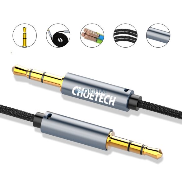 Choetech AUX002 3.5mm jack (apa) - 3.5mm jack (apa) kábel kábel 1.2m - fekete