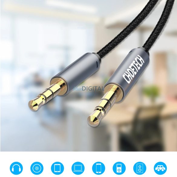 Choetech AUX002 3.5mm jack (apa) - 3.5mm jack (apa) kábel kábel 1.2m - fekete