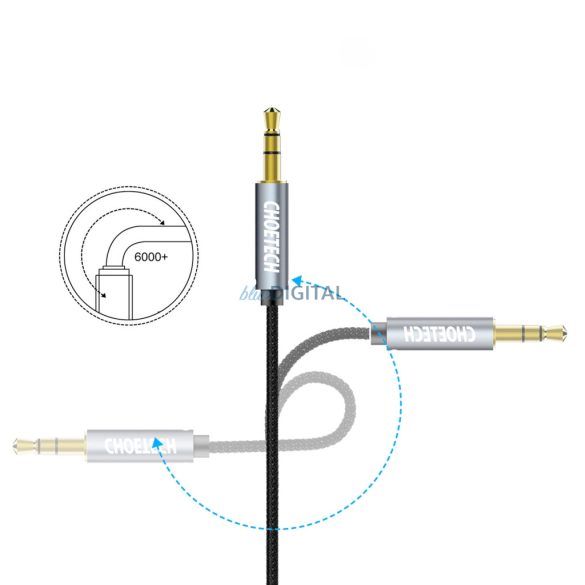 Choetech AUX002 3.5mm jack (apa) - 3.5mm jack (apa) kábel kábel 1.2m - fekete